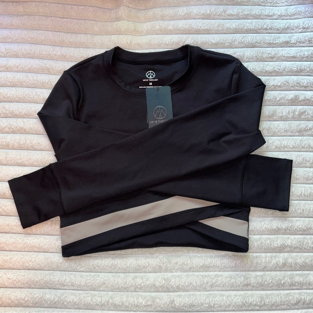 Move Theology Black Active Long Sleeve Medium NWT